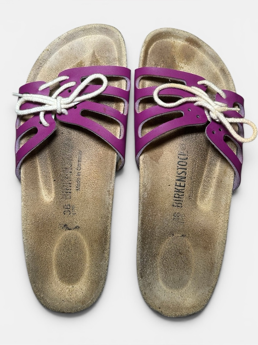 Birkenstock Novato Plum Purple Leather Sandals Shoes Flats EUR38/Women’s 7.5